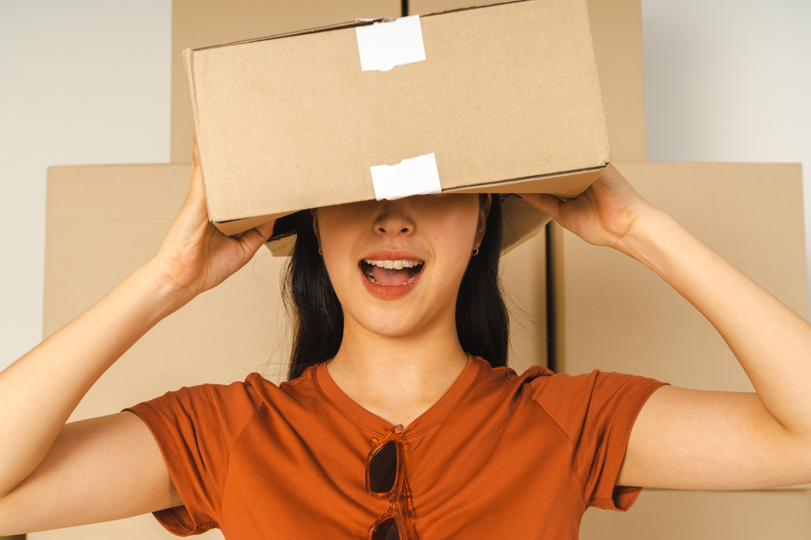 Woman with Delivery Boxes