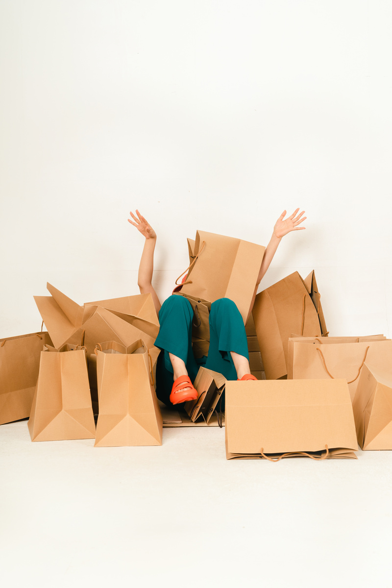 Woman with  Paper Bags